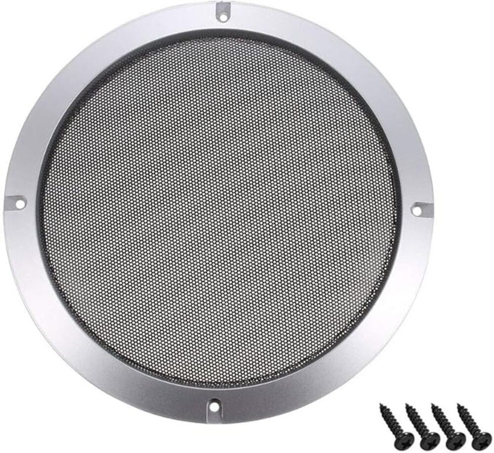 2pcs 8" Speaker Grill Mesh Circle Woofer Guard. Cover Accessories, Silver